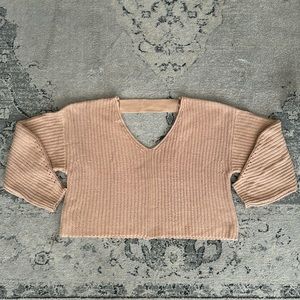 V-neck sweater with low back